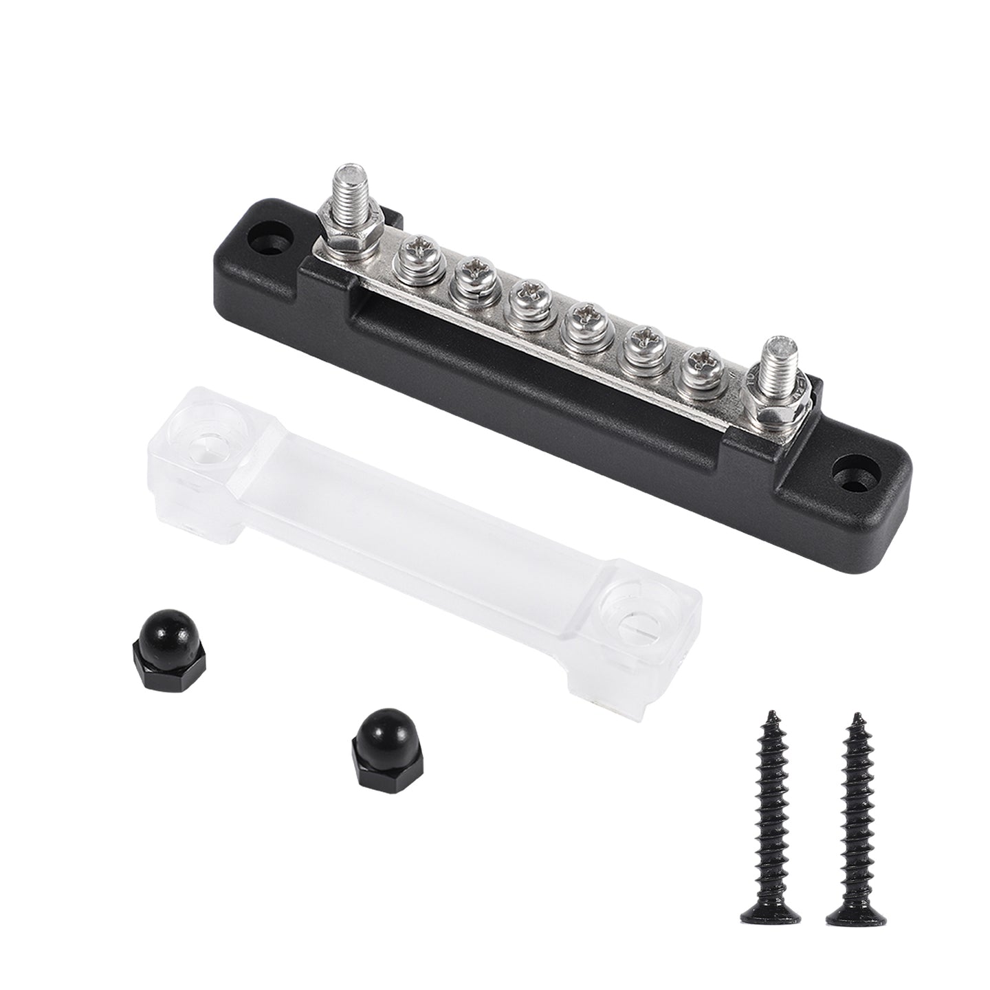 2PCS 6-Way 150A Power Distribution Block – 12 Terminal Bus Bar for Car, RV, Marine, Boat, Truck, 12V/24V/48V Systems