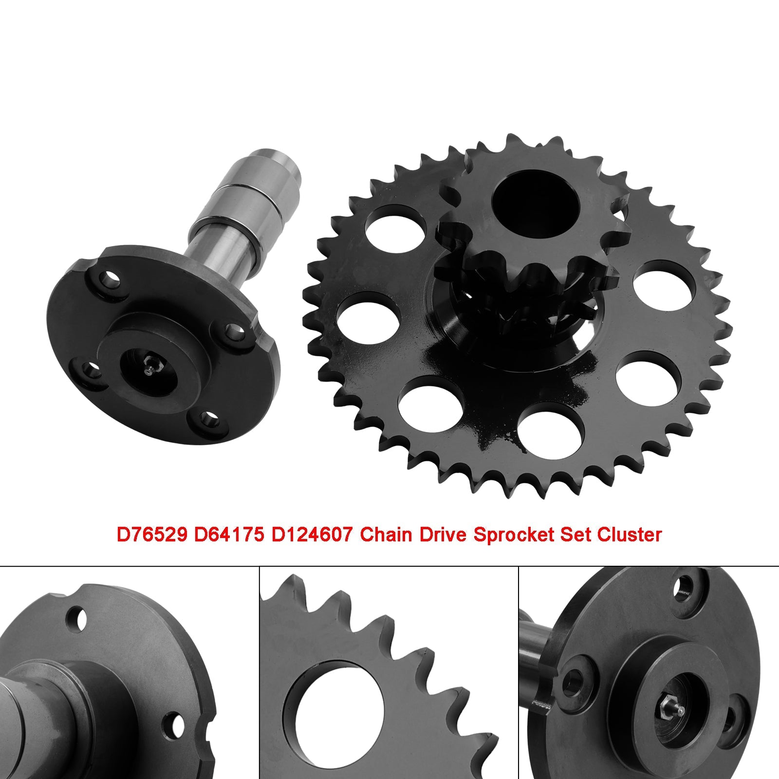 Drive Chain Cluster Sprocket Set D76529 D124607 D64175 Replacement for Case Skid Steer 1845C Loader