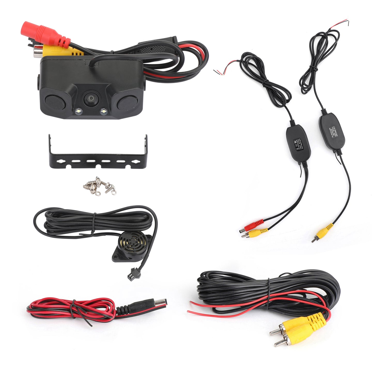 Areyourshop 3in1 Wireless 170° Car Reverse Rear View Camera with Backup Radar Parking Sensor