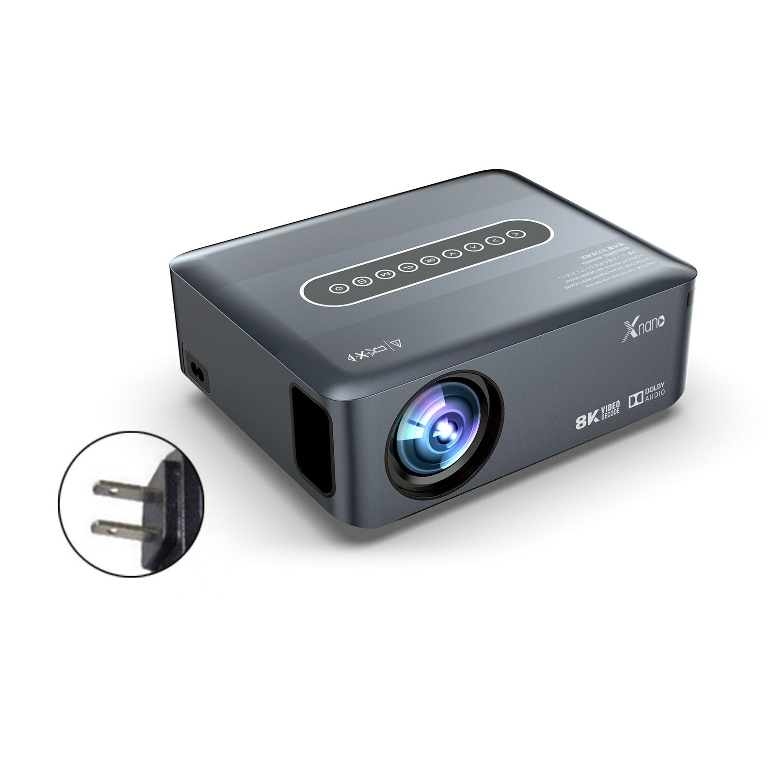 Native 1080p Smart Projector with Android 9.0, WiFi & Bluetooth, Supports 8K/4K, Home Theater Movie Projector with Voice Remote