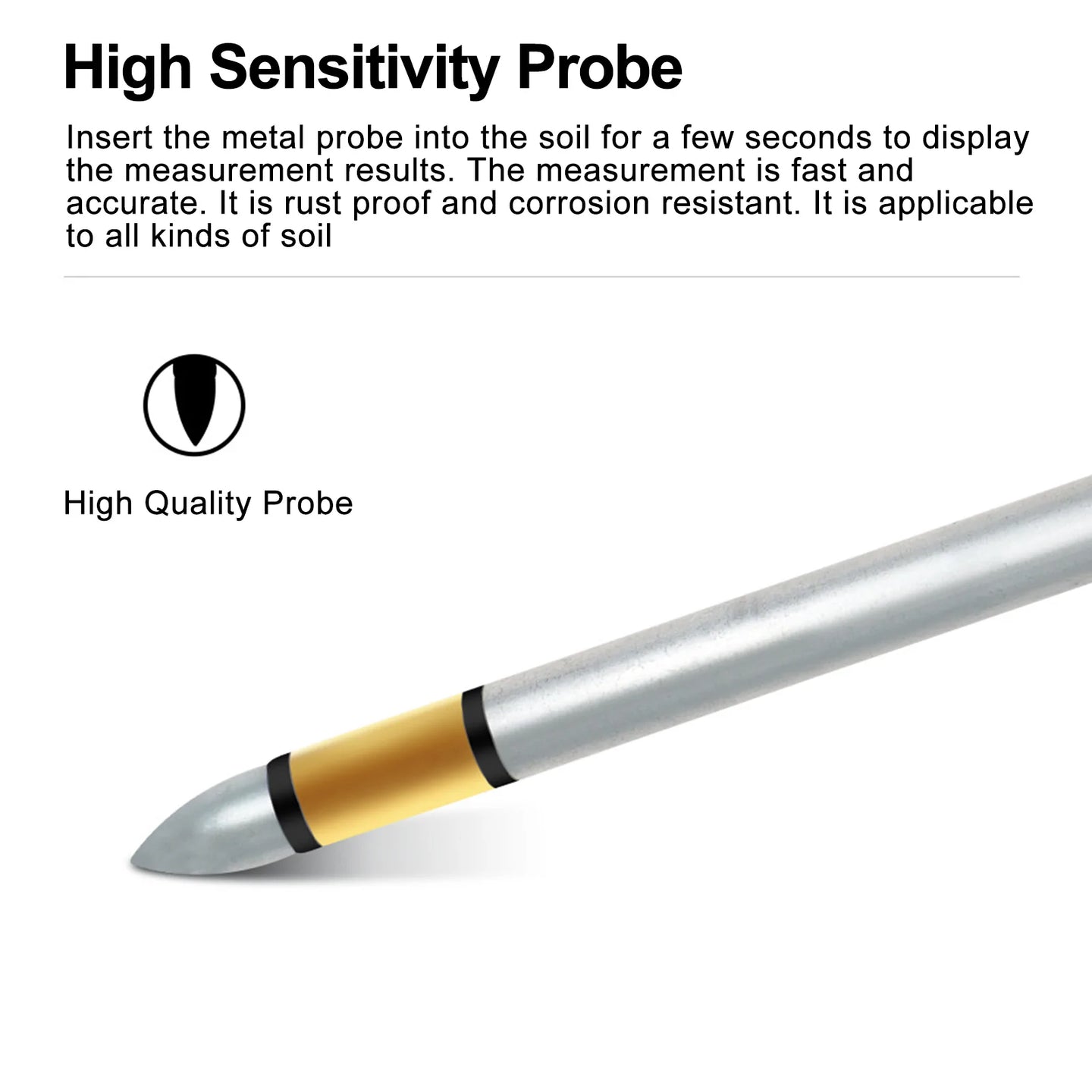 2-in-1 Soil Tester, No Batteries Required pH & Moisture Meter with 11.6" Long Probe for Garden, Lawn & Indoor Plants