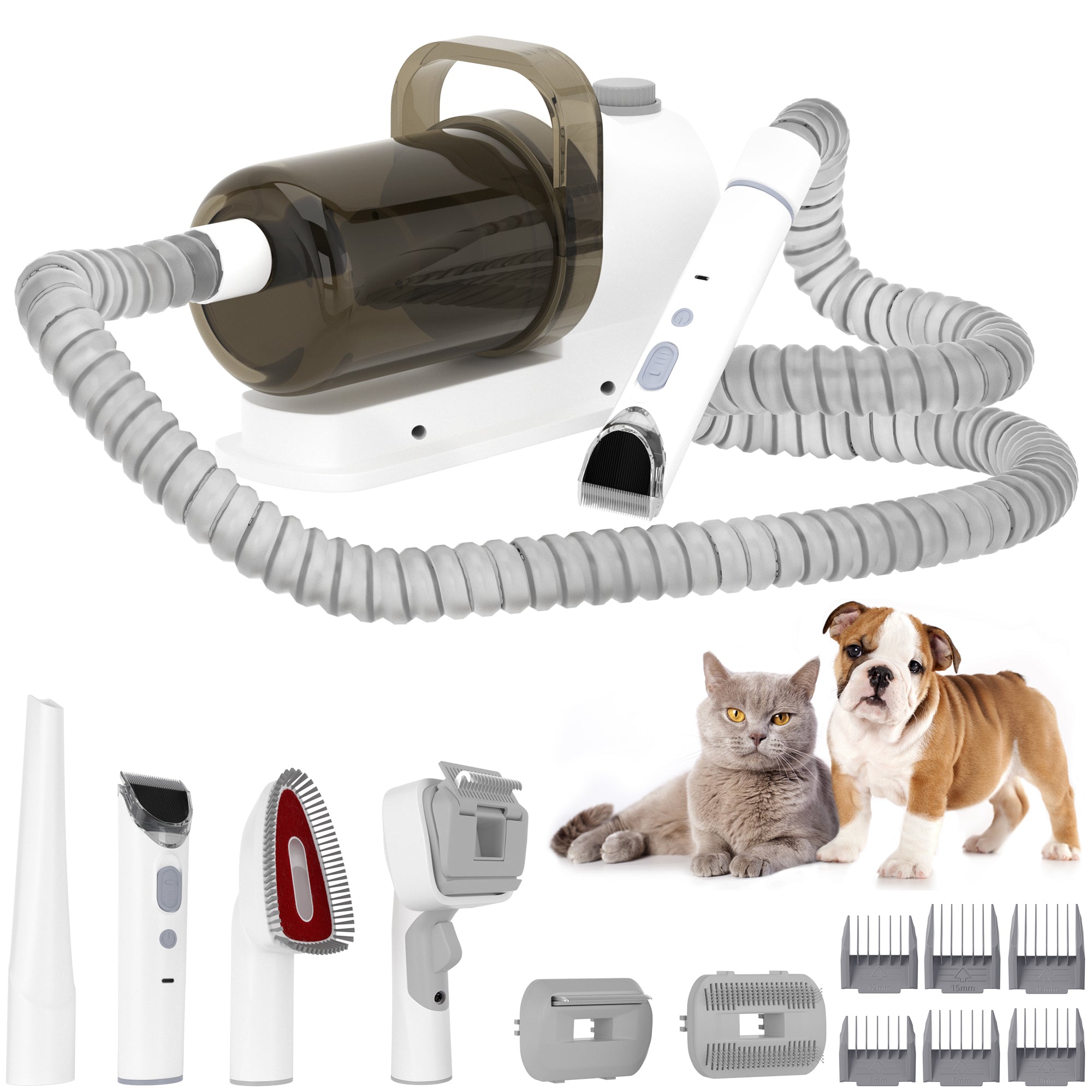 1.5L Grooming Tools for Dogs Cats Pets 5 In 1 Pet Grooming Kit Vacuum Suction Professional Pet Hair Clipper Dog Vacuum Brush for Shedding Grooming (Copy)