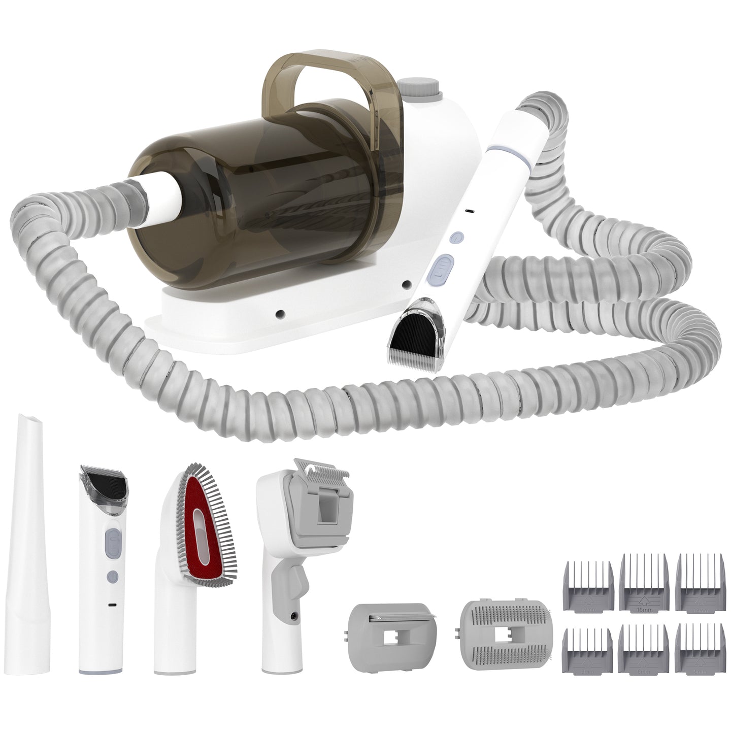 1.5L Grooming Tools for Dogs Cats Pets 5 In 1 Pet Grooming Kit Vacuum Suction Professional Pet Hair Clipper Dog Vacuum Brush for Shedding Grooming