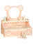 Kids Vanity Set with Storage Drawer Little Girls' Makeup Table with Mirror Toddler Pretend Play Vanity Desk with 8 Makeup Accessories Princess Vanity for 3+ Years Old Kids