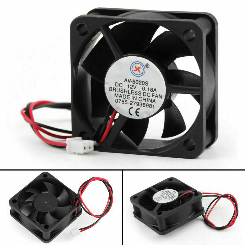 2 Cooling Computer PC DC Pin 50x50x20mm Brushless Fan F10 12V 5020s Wire 0.18A