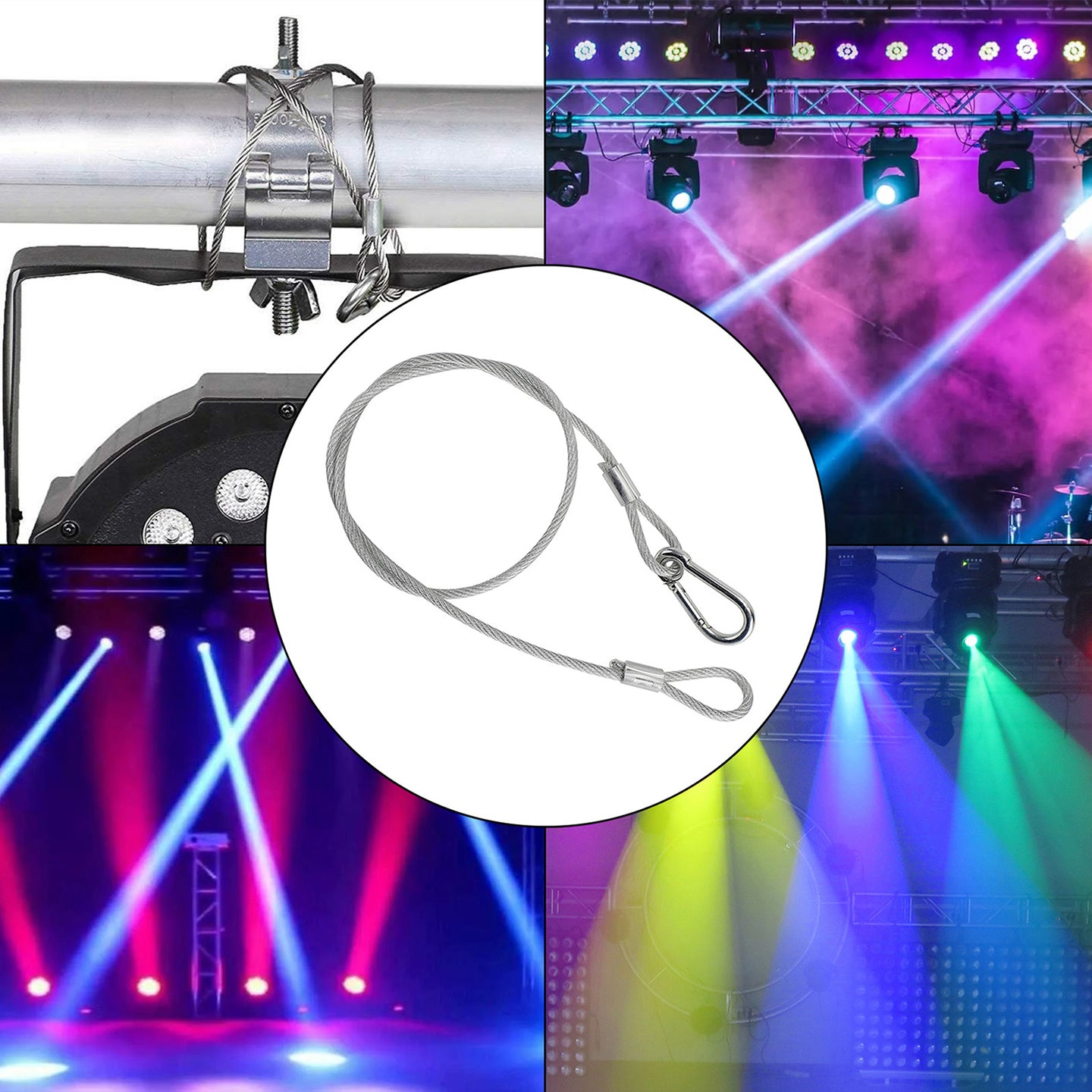 1Pcs 29.1"Steel Wire Safety Security Cable For Stage Light Clamp Par Light