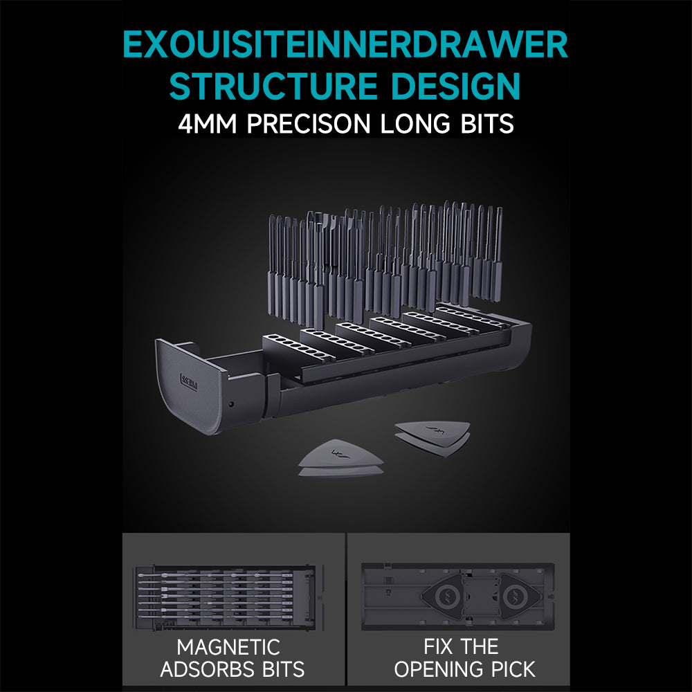 topteng Precision Screwdriver Set 60-Piece DIY PC Phone Electronics Repair Tool Kit Reliability S2 Bits