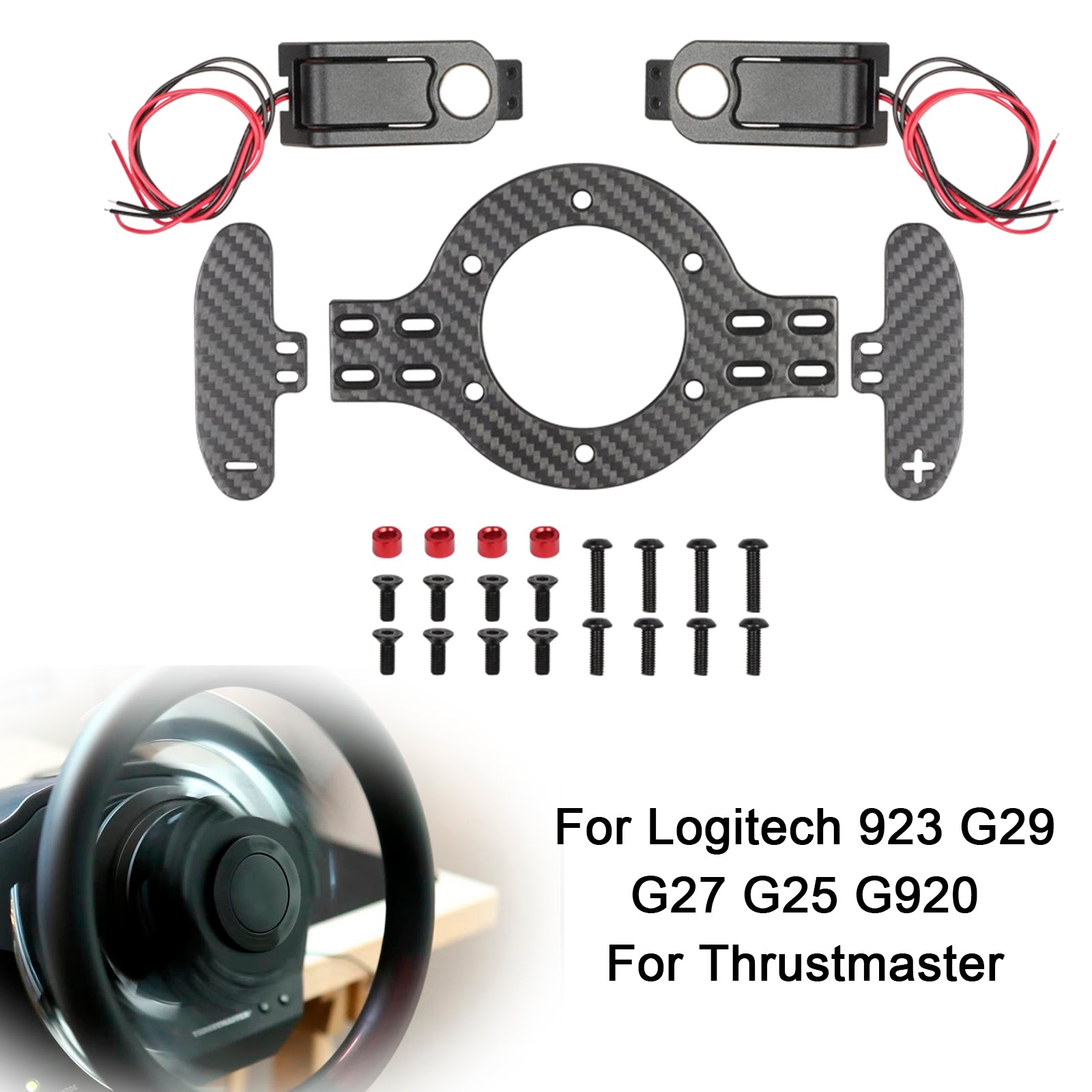 Shift Paddles Racing Game Simulation Steering Wheel with Mount For Logitech G923