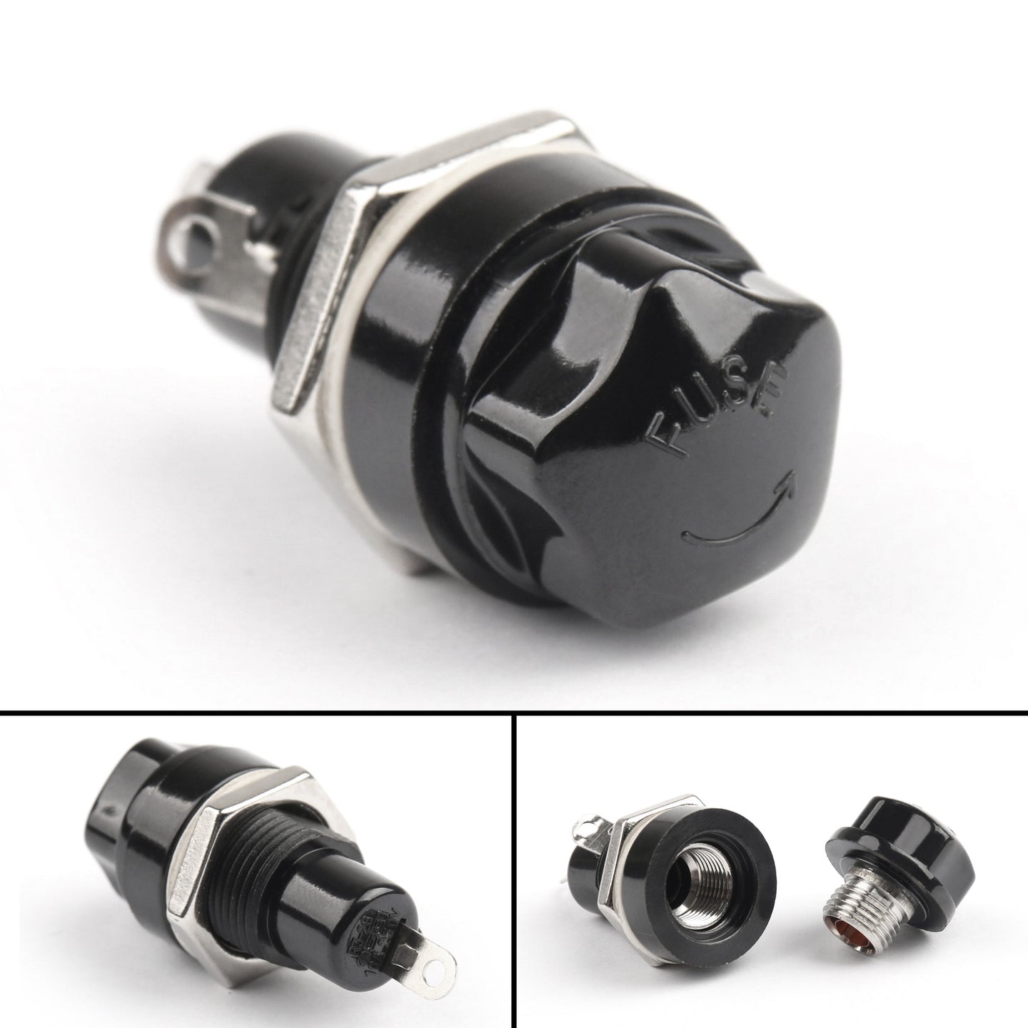 1PCS SCI R3-26 Panel Mount Chassis Fuse Holder For 5x20mm Glass Fuses 10A 250V