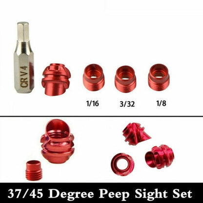 AT2 Degree Sight Lens Archery Bow Peep 45/37 Hooded Aperture