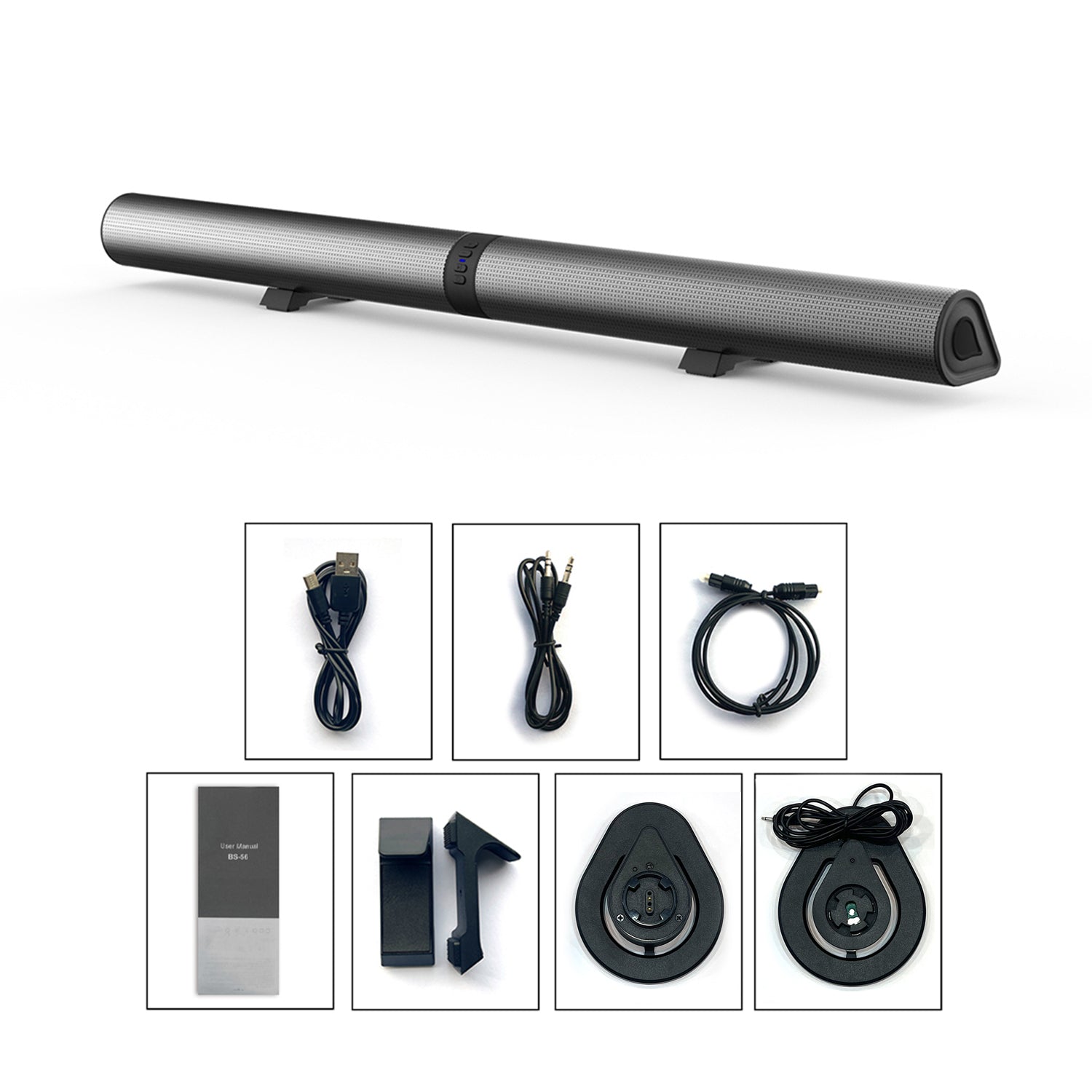 40cm Bluetooth Sound Bar System – Wireless Detachable Subwoofer & 2 Speaker Surround Audio