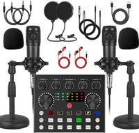 V8s Sound Card Live Sound Card Set BM800 Studio Condenser Microphone Perfect