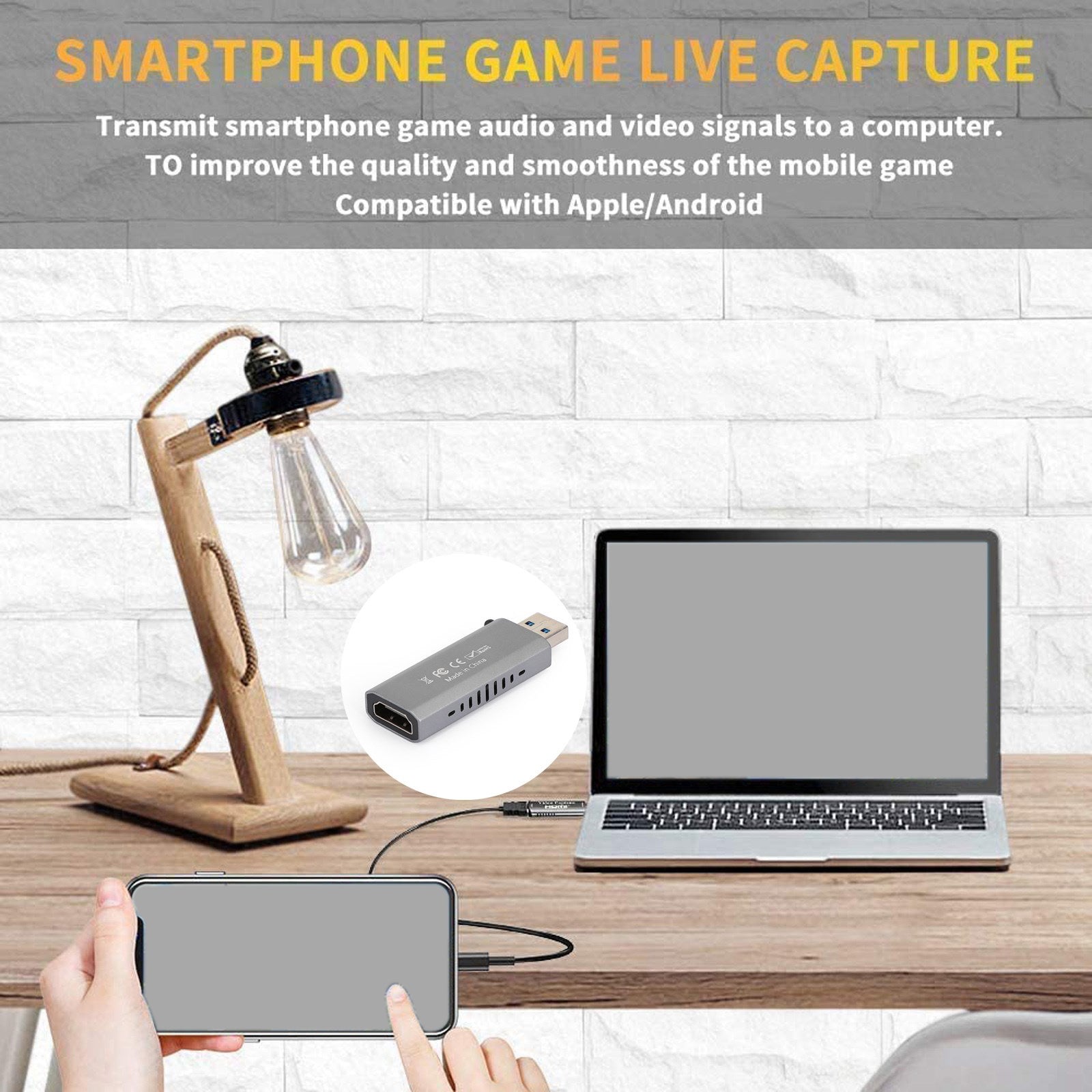 4K HD to USB Video Capture Card Device for Live Streaming Gaming Conference