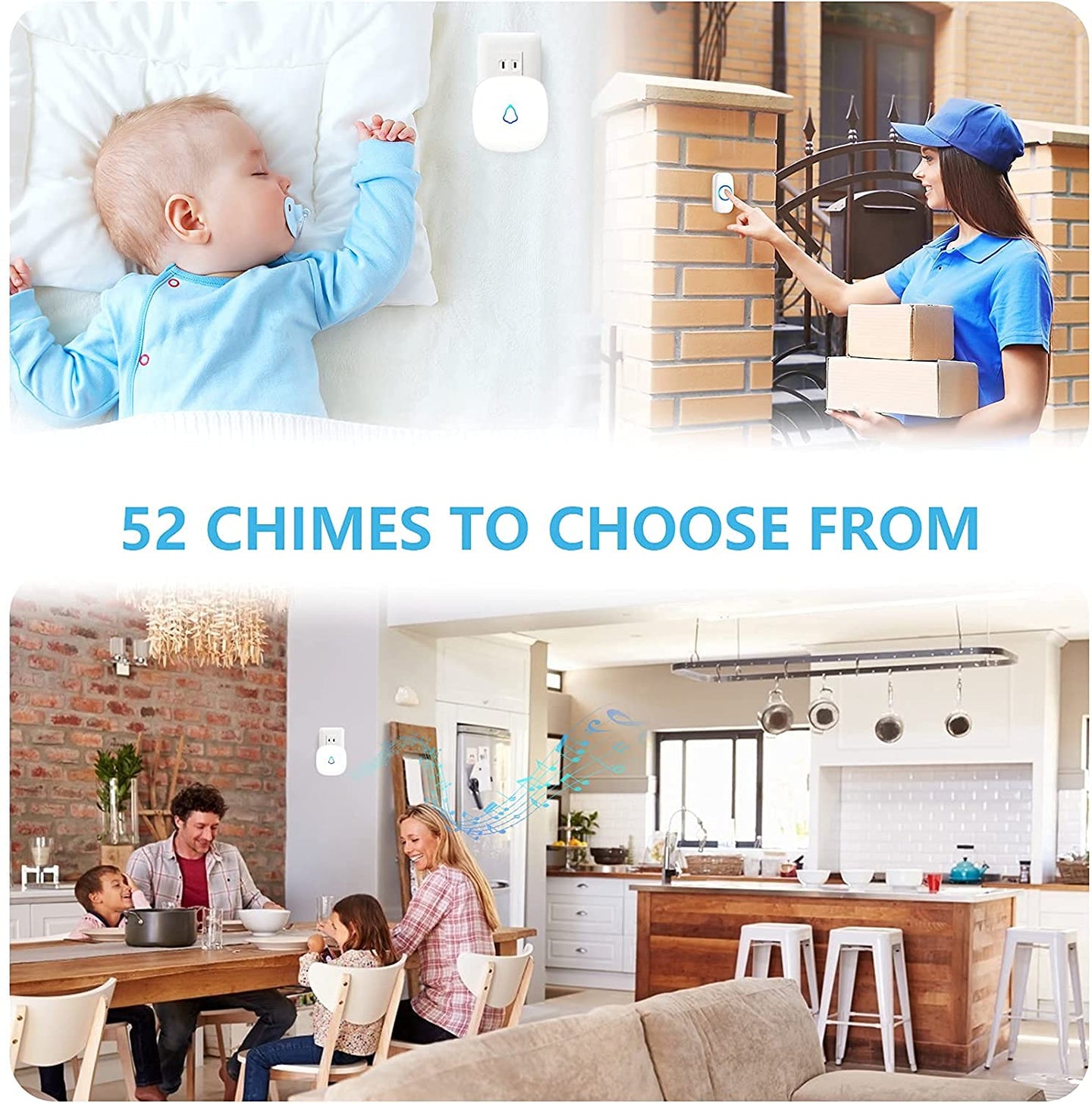 Wireless Doorbell — Pre-Paired, No Wi-Fi, 1,300 ft Range