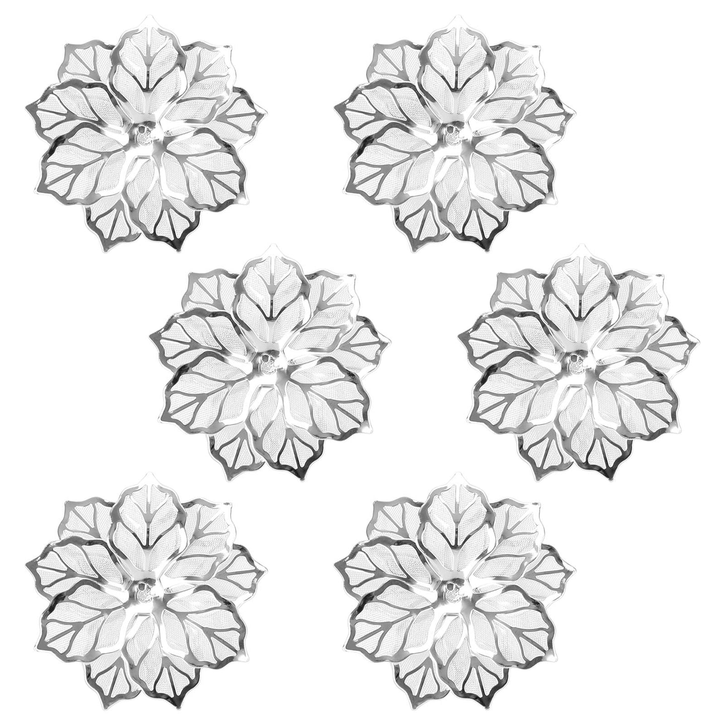 6-12PCS Napkin Rings Flower Napkin Holder Napkin Buckle, 6PCS Flowers