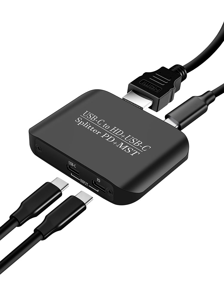 4K60TYPE-C to HDMI+TYPE-C Adapter Support Different Same Display Splitter MST/PD