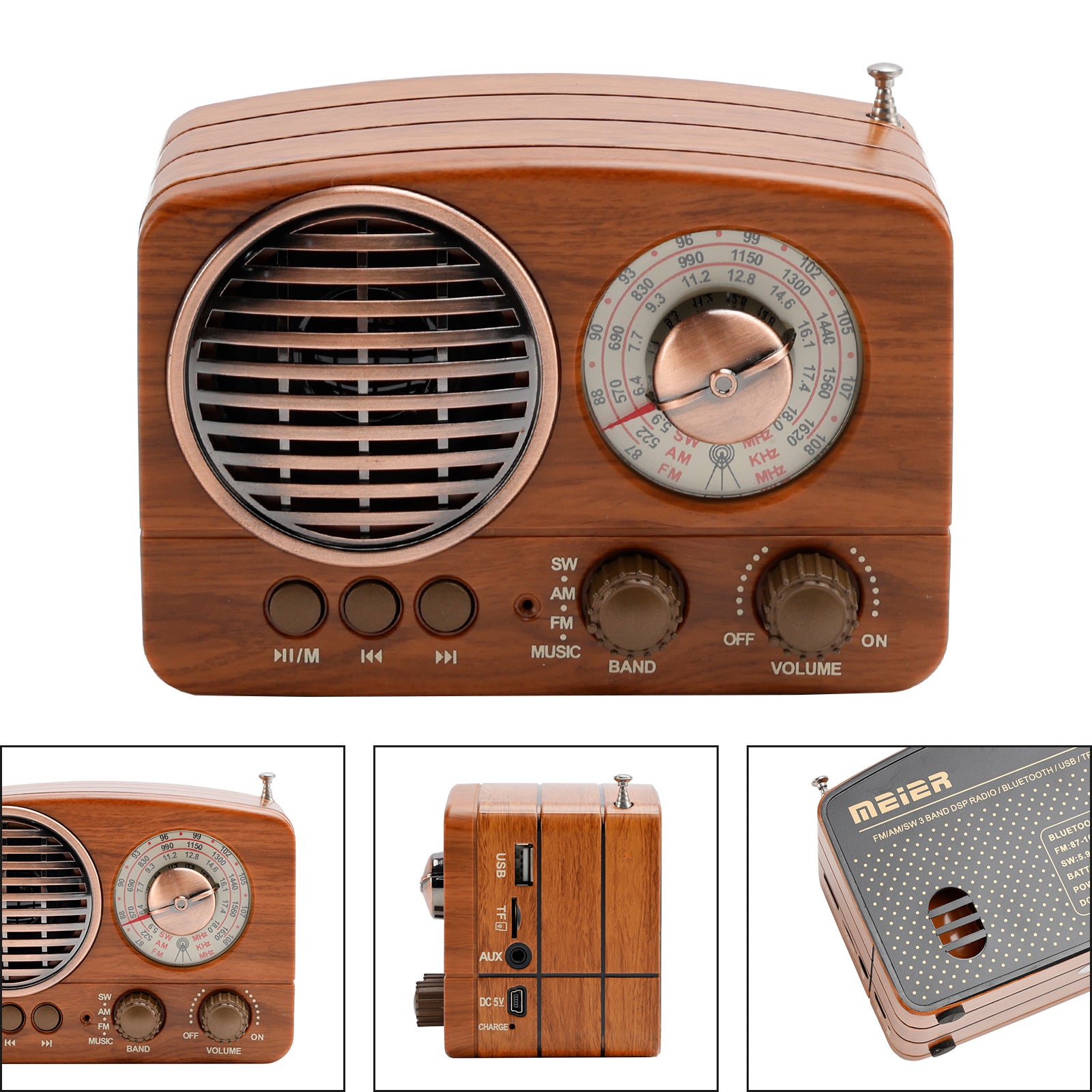 Retro Bluetooth Speaker – Vintage Style Mini Radio with Multifunction Music Player for Home & Travel