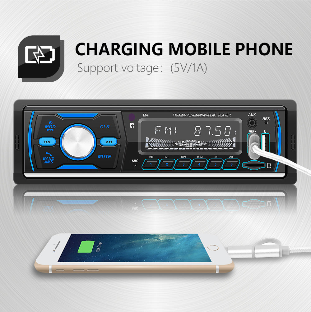 M4 Bluetooth Autoradio 1 Din Car Radio Stereo MP3 Player USB AUX FM AM RDS DAB+