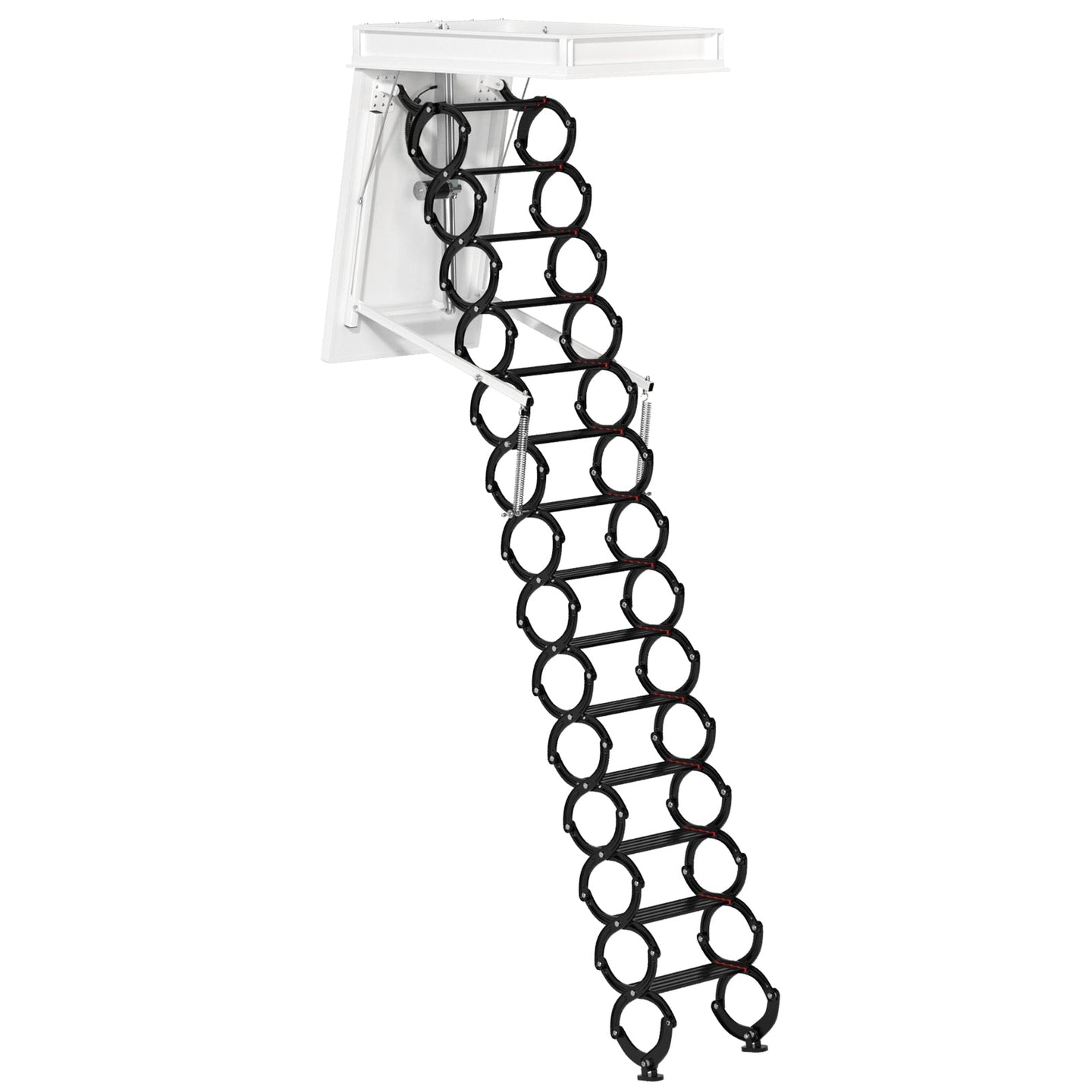 Electric Folding Attic Ladder, 13-Step for up to 11.8ft Ceilings, Fits 35" x 27.5" Opening, 500 lbs Capacity (Black)