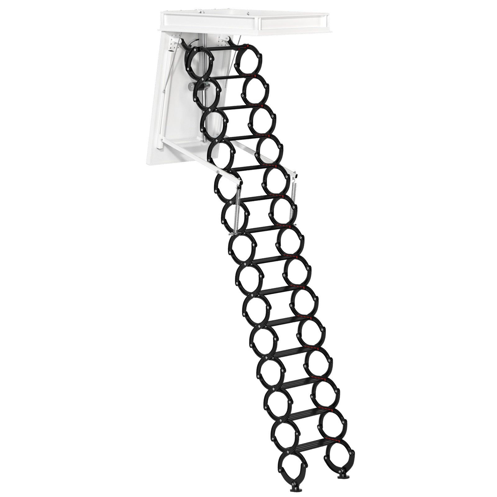 Electric Folding Attic Ladder, 13-Step for up to 11.8ft Ceilings, Fits 35" x 27.5" Opening, 500 lbs Capacity (Black)