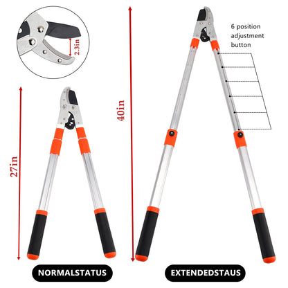 40 Inch Extendable Anvil Loppers – Heavy Duty Telescopic Tree Trimmer & Branch Cutter