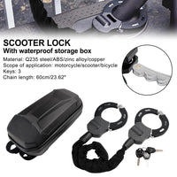 E-Scooter Lock Multi-Section Steel w/ Waterproof Storage Box