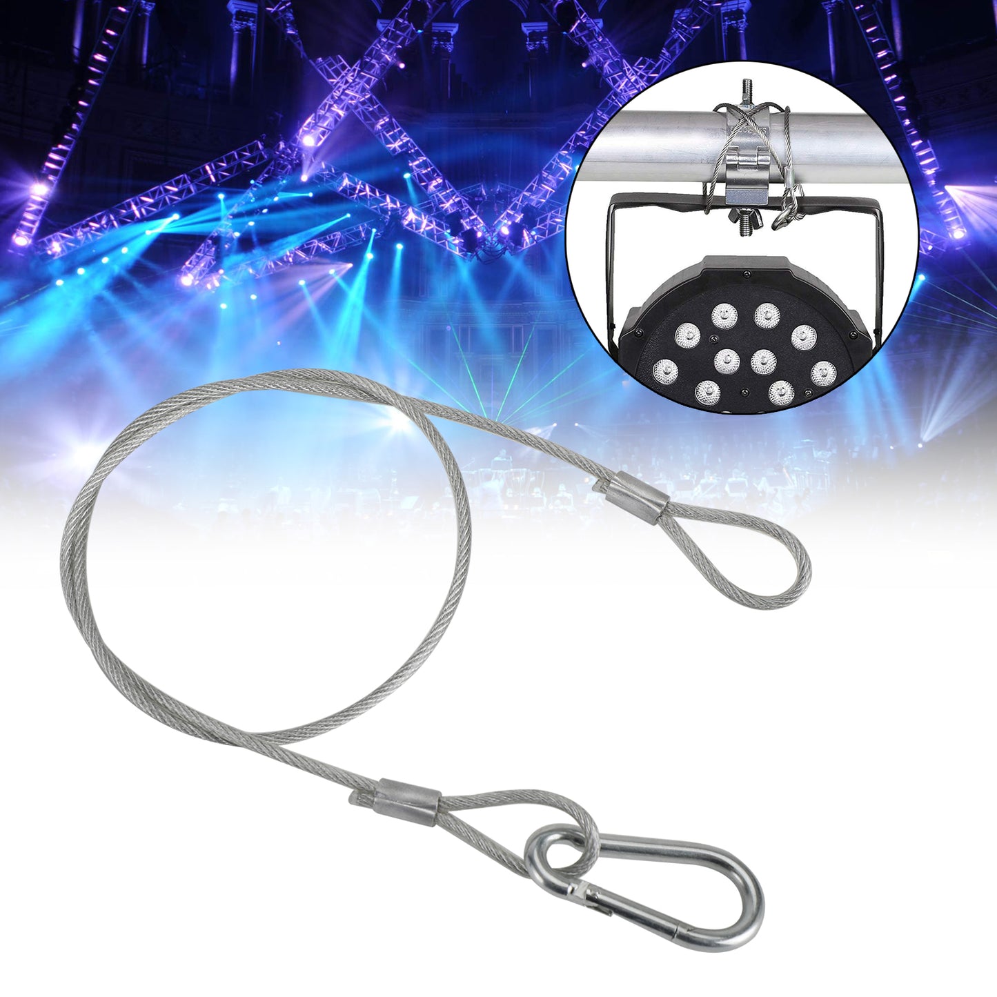 1/5/10Pcs 26.4"Steel Wire Safety Security Cable For Stage Light Clamp Par Light
