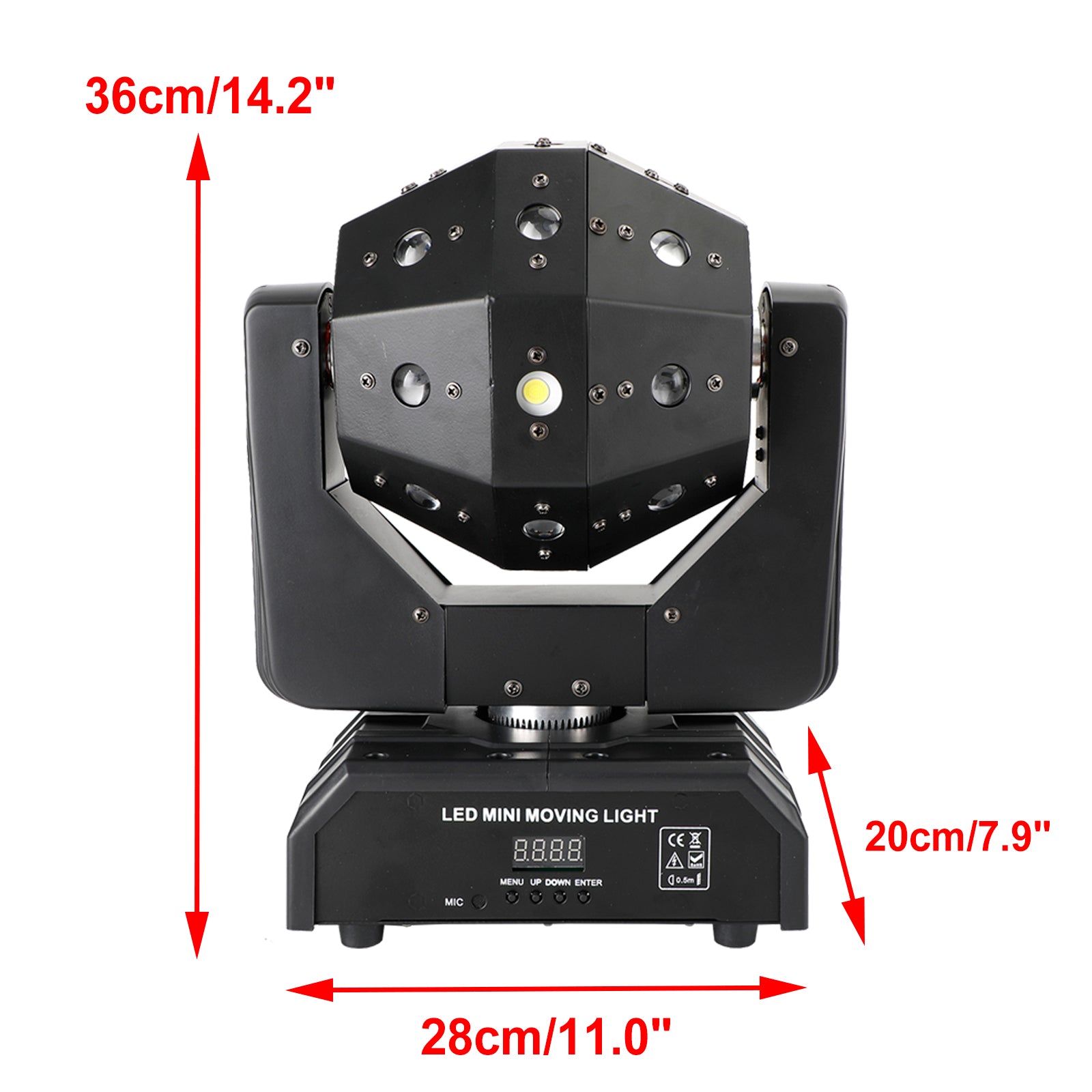 3-in-1 LED Moving Head DJ Light with RGBW Wash, Laser & Strobe Effects, DMX Controlled Party Stage Lighting