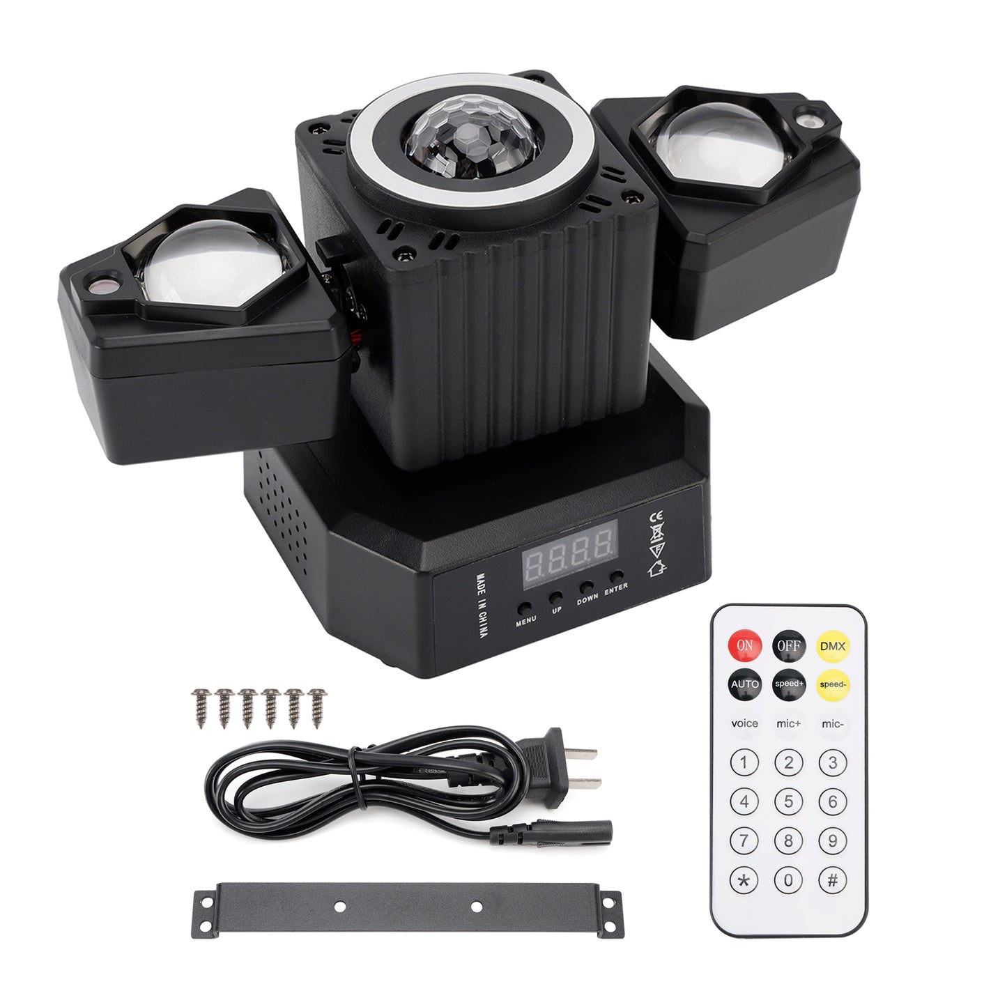 4-in-1 LED Moving Head DJ Light with Laser, Strobe, RGBW Beam & Magic Ball Effects, DMX Stage Lighting for Parties