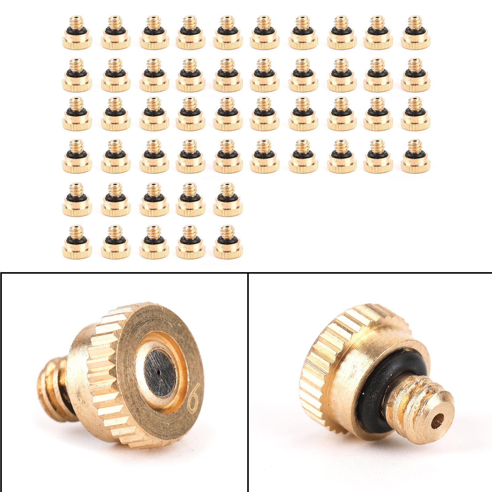 10X/20X/50X Brass Misting Nozzles Water Mister Sprinkle For Cooling System 0.024" 10/24 UNC, 5PCS