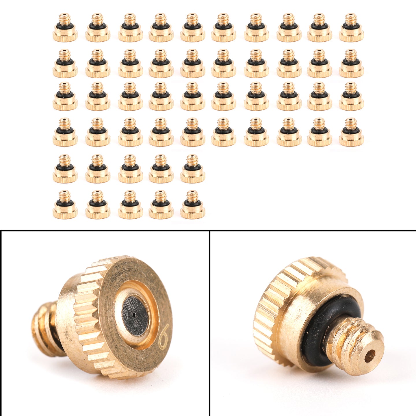 10X/20X/50X Brass Misting Nozzles Water Mister Sprinkle For Cooling System 0.024" 10/24 UNC, 5PCS