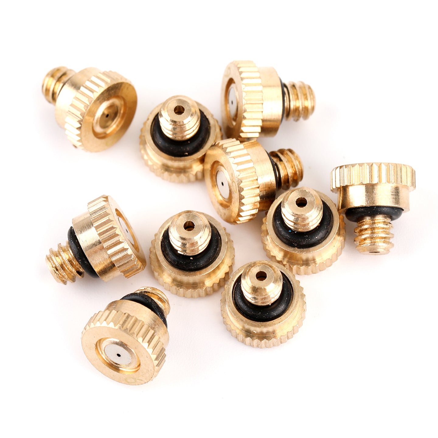 10X/20X/50X Brass Misting Nozzles Water Mister Sprinkle For Cooling System 0.024" 10/24 UNC, 5PCS