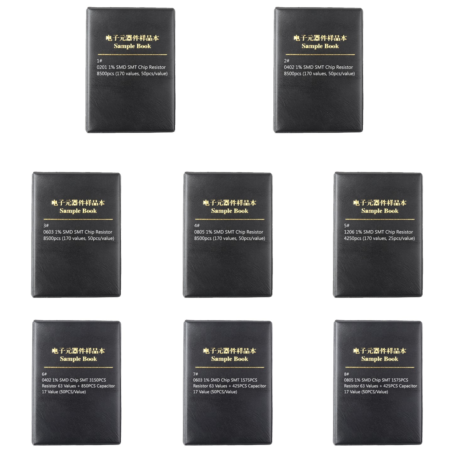 0201 0805 1206 0402 0603 1% SMD SMT Chip Resistor 170 Values Sample Book DIY UE