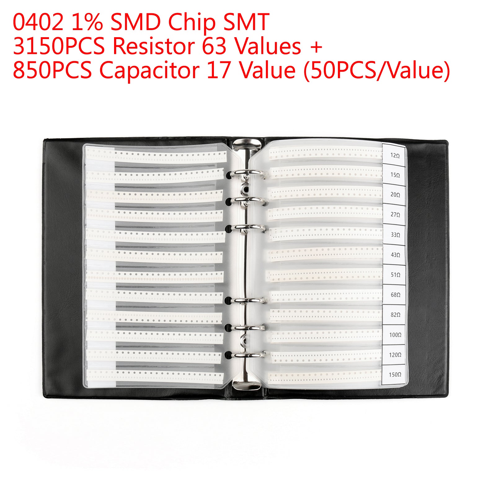 4000PCS 0402 1% SMD Chip SMT Resistor 63 Values + Capacitor 17 Value Sample Book