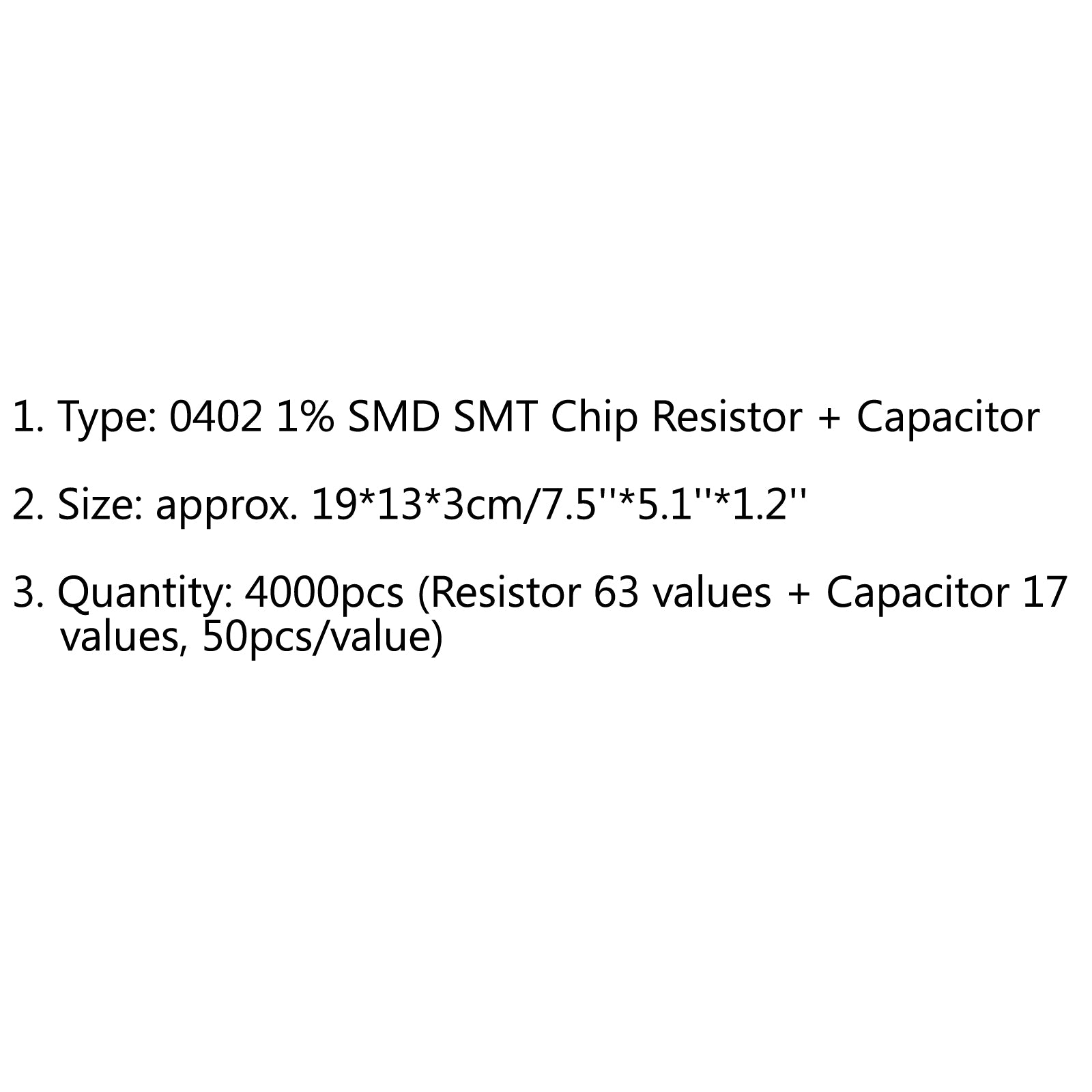 4000PCS 0402 1% SMD Chip SMT Resistor 63 Values + Capacitor 17 Value Sample Book