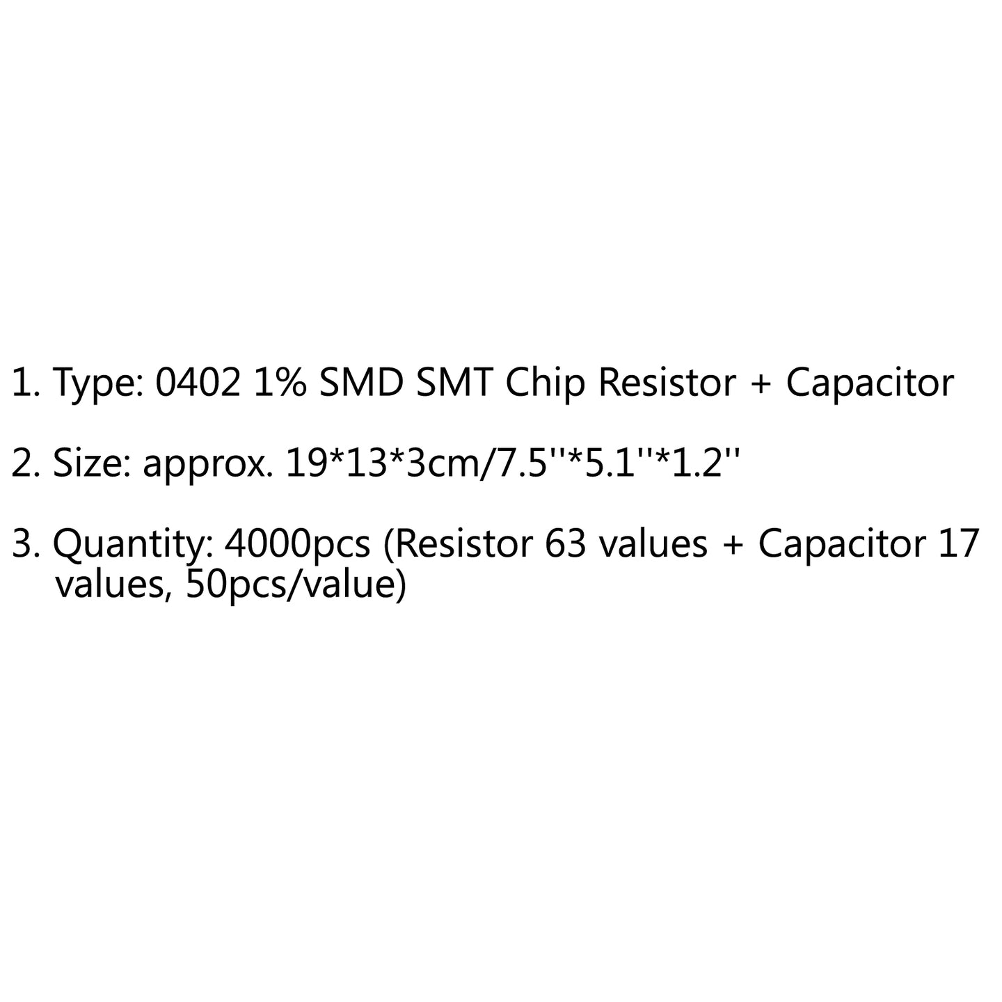 4000PCS 0402 1% SMD Chip SMT Resistor 63 Values + Capacitor 17 Value Sample Book