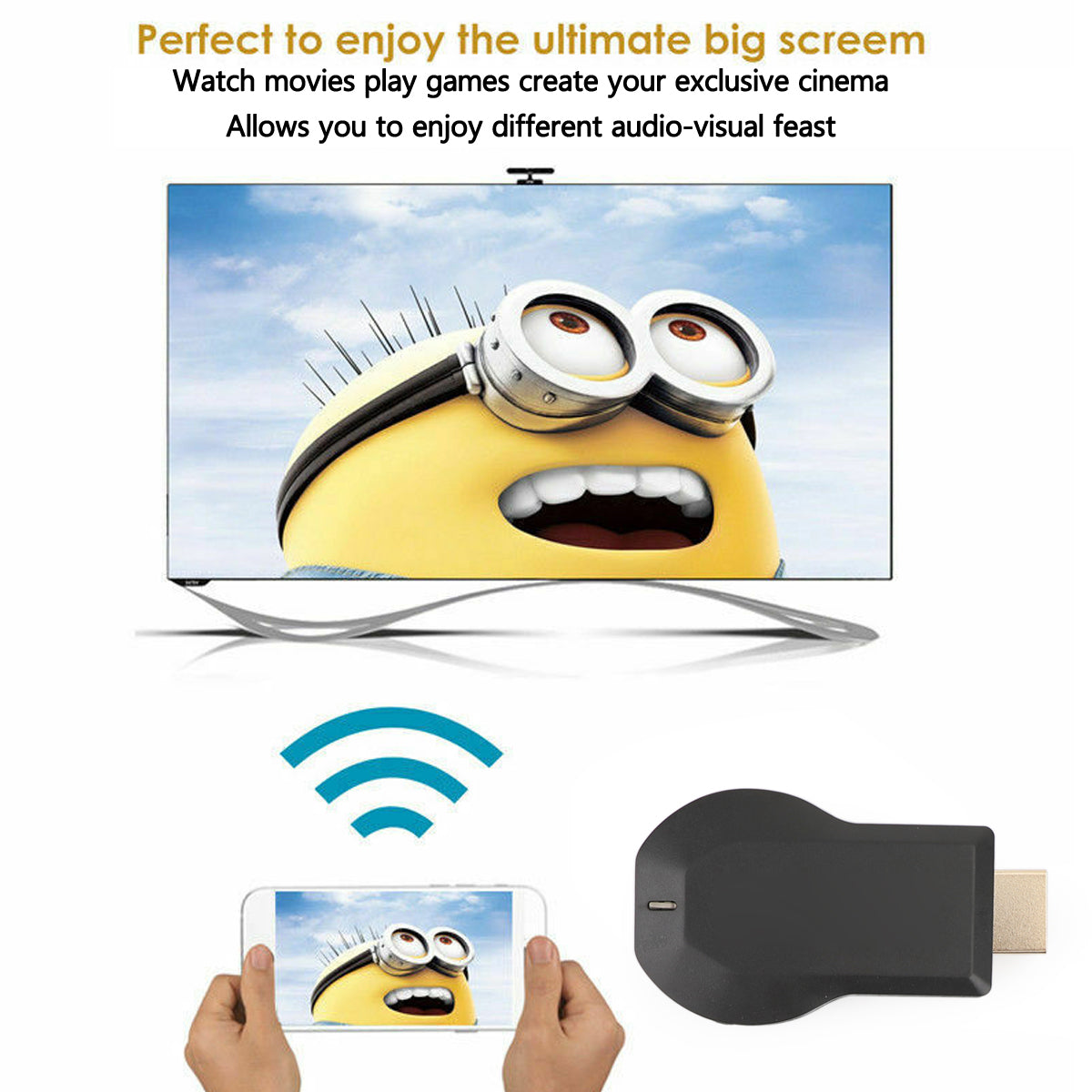 M4 Plus 1080P WiFi Display Dongle, Wireless HDMI Adapter for TV, Supports Airplay & Miracast for iPhone, Android