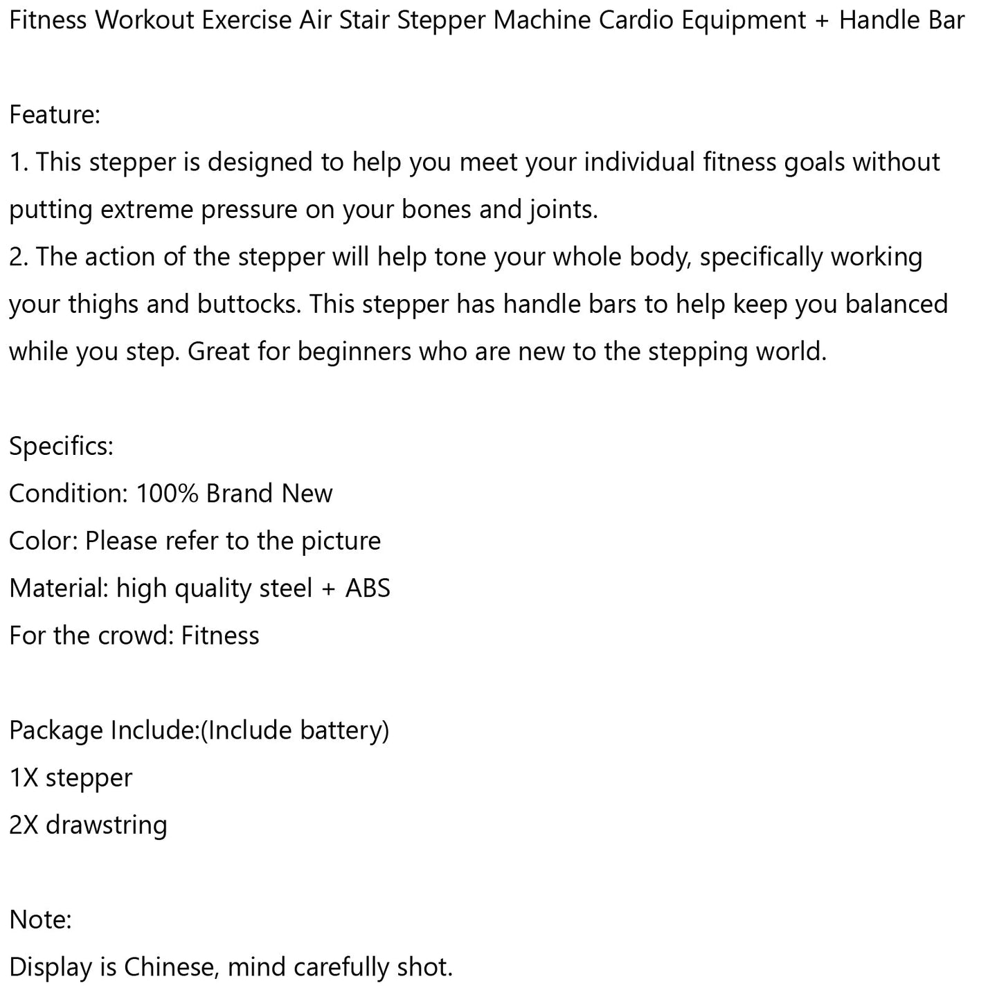 Low-Impact Stepper with Resistance Bands for Full-Body Workout (Copy)