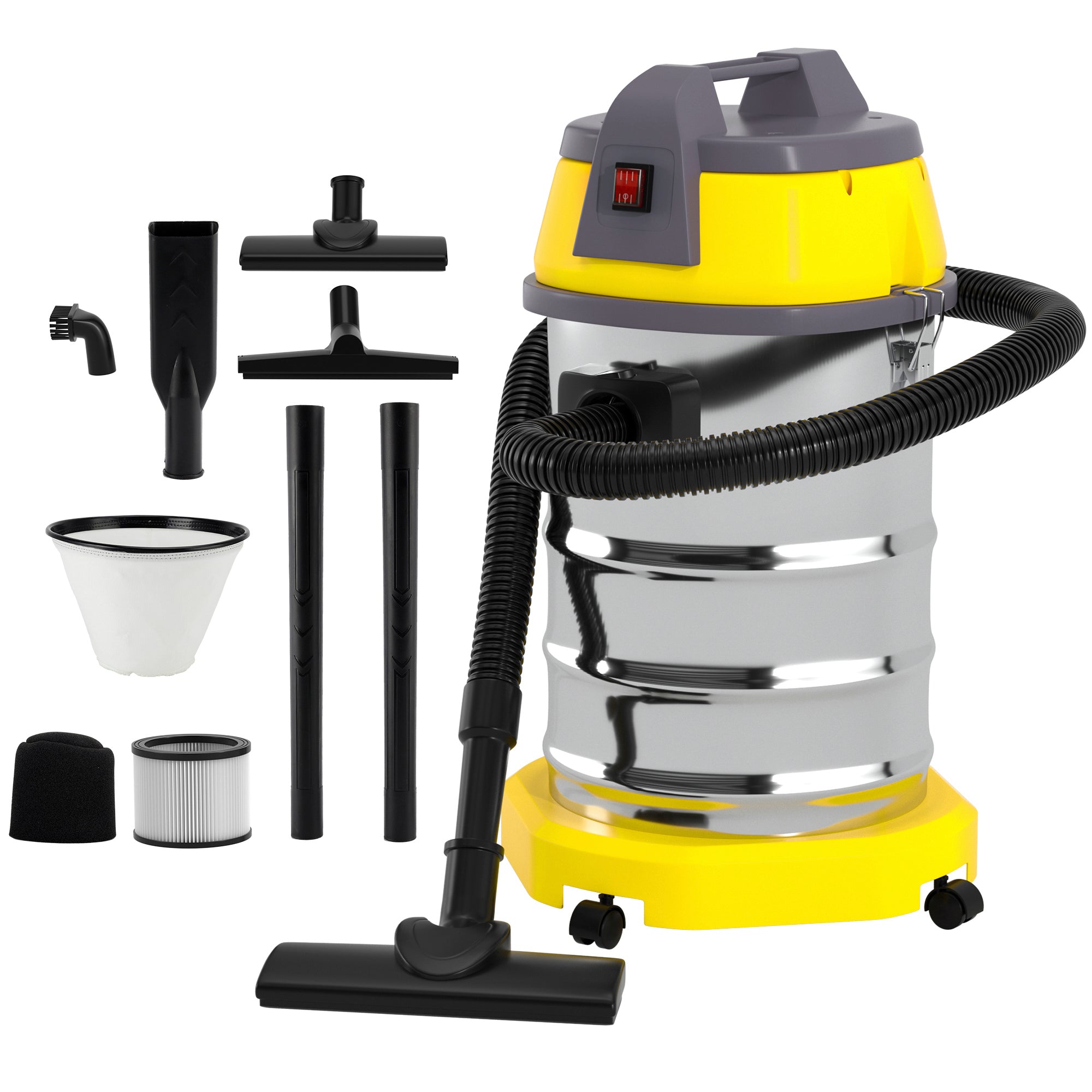 10-Gal Stainless Steel Wet Dry Vac - 8 Peak HP, Commercial Power for Shop & Garage