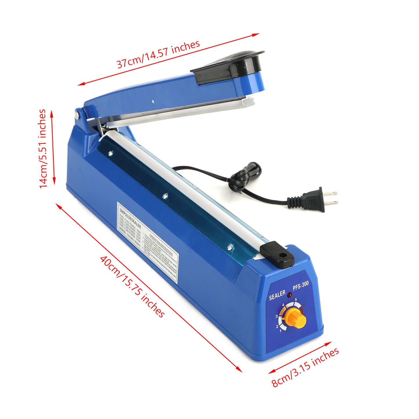 Economic 12 inchImpulse Heat Sealer 300mm Plastic Poly Bag Hand Sealing Machine UE