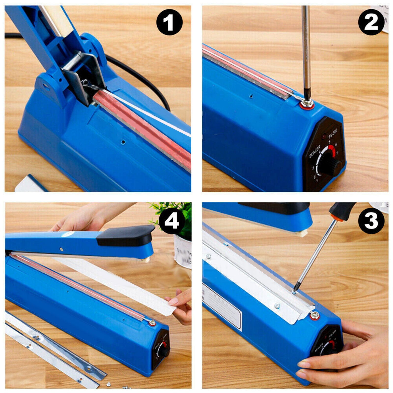 Economic 12 inchImpulse Heat Sealer 300mm Plastic Poly Bag Hand Sealing Machine UE