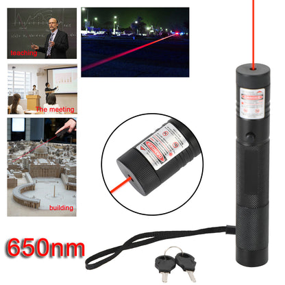 Rechargeable 900Miles Red/Green Laser Pointer Lazer Pen 650nm/532nm Visible Beam, Red