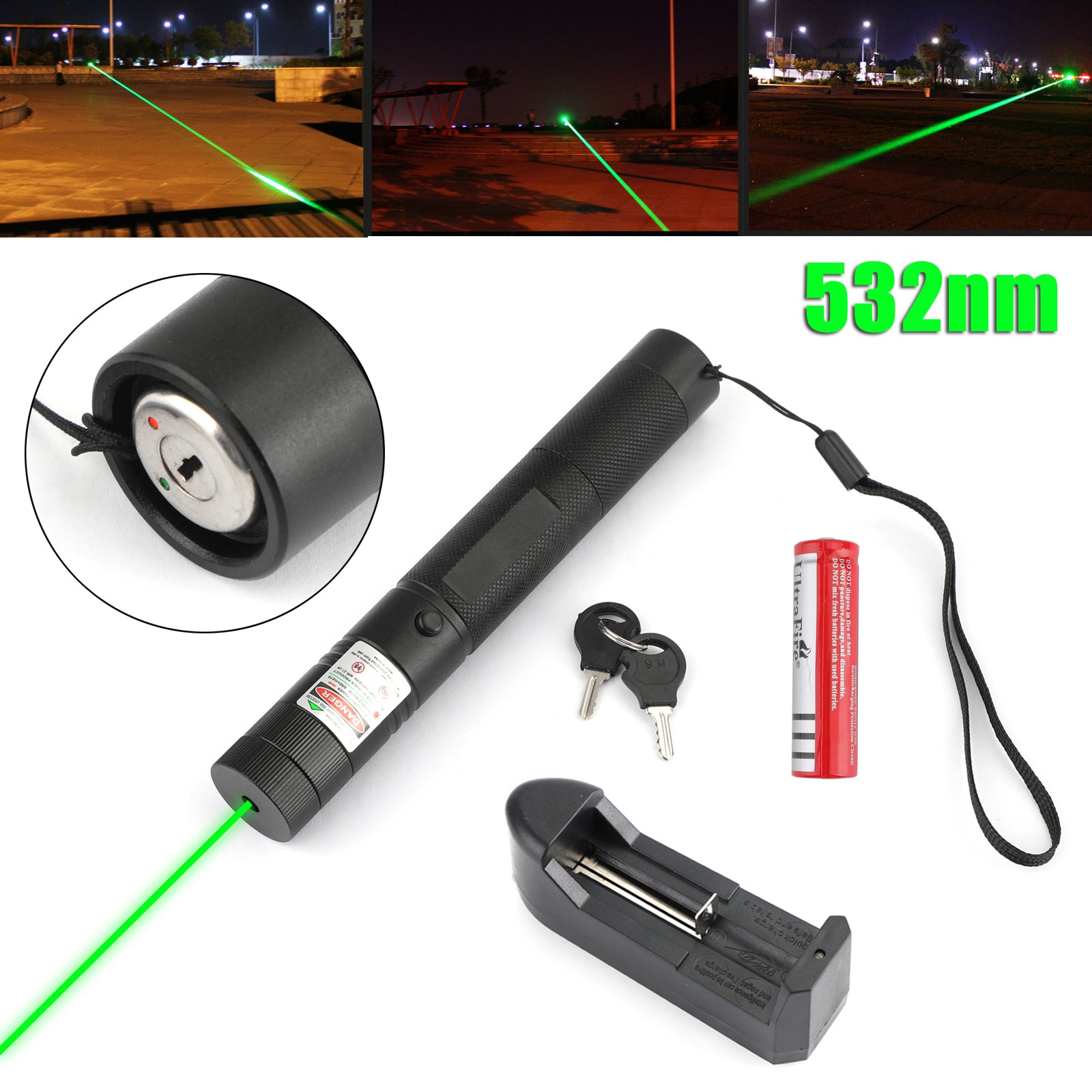 High-Quality Lightweight Green Laser Pen 532nm Long-Lasting 18650 Battery Easy-to-Use Switch Ideal for Presentations Kids Fun