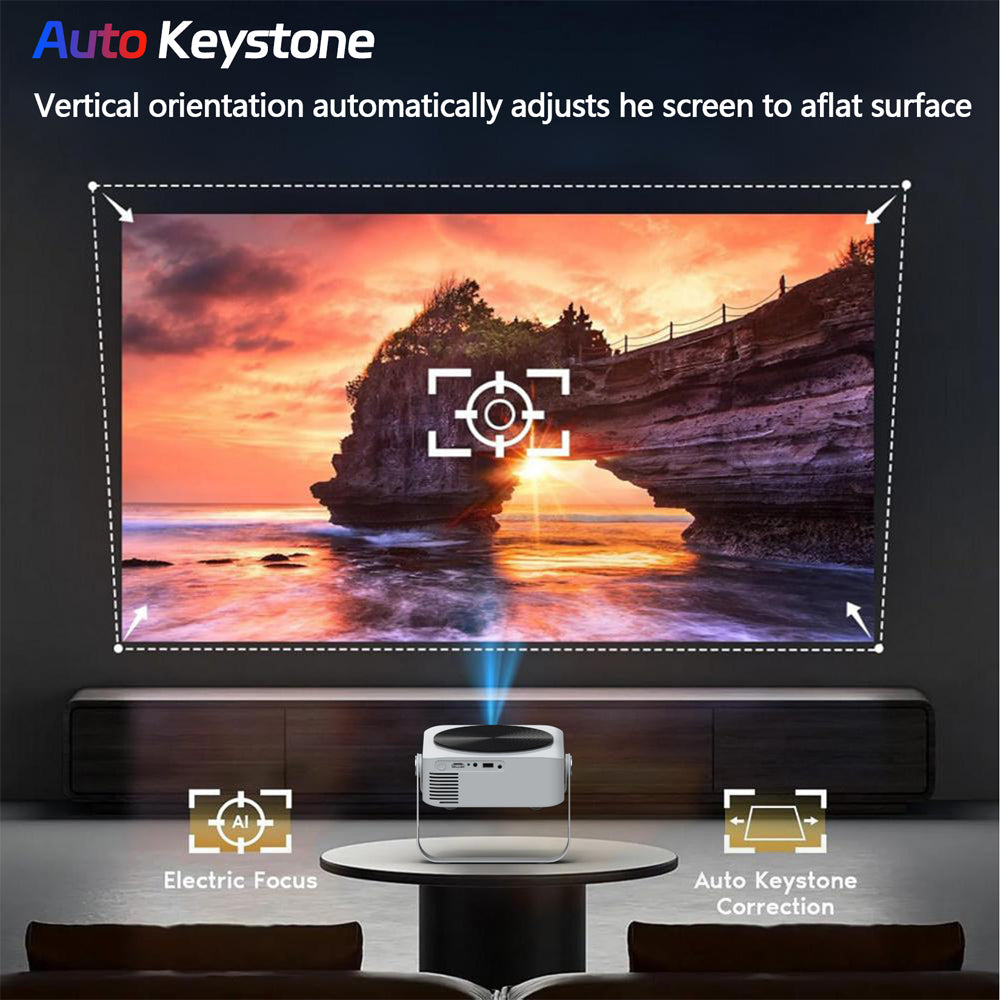 Smart WiFi & Bluetooth Mini Projector with PTZ, 4K Support | Ultra HD Home Theater