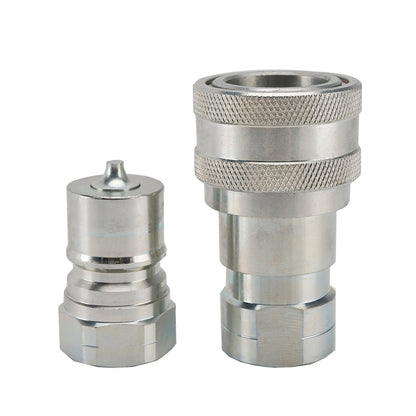 3/4" NPT Hydraulic Quick Connect Coupler ISO B 7241 Male & Female