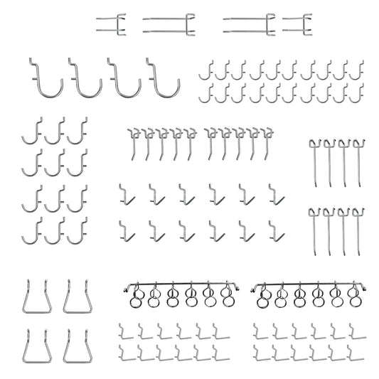 100Pc Pegboard Hook Assortment Kit Storage Shop Garage Organizing Tools Hanger
