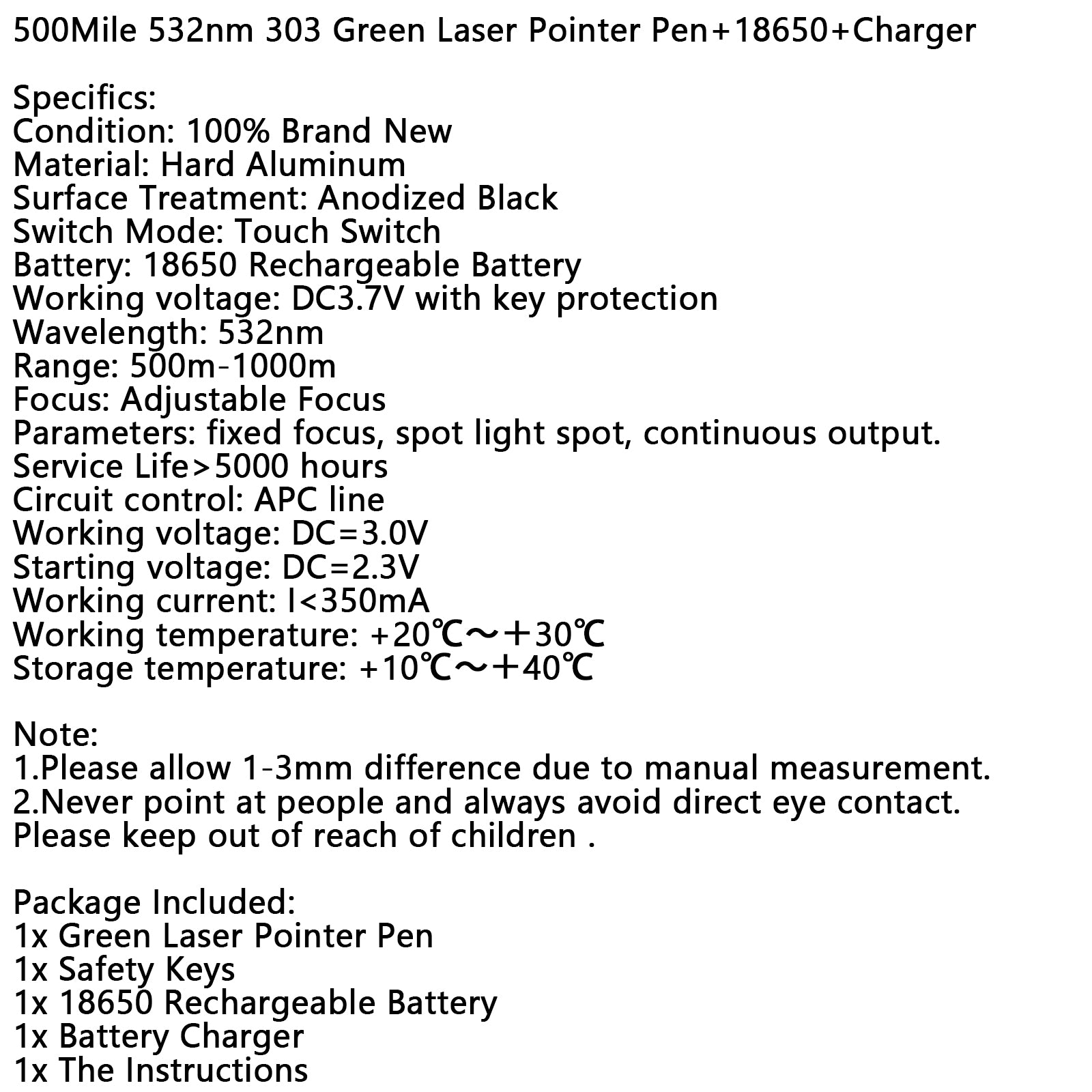 Aviation Aluminum Green Laser Pointer 532nm Rechargeable Child Safety Lock 1000m Range for Presentations Teaching