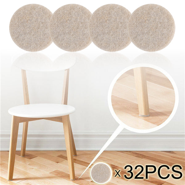 32PCS Furniture Felt Pads Round Floor Protector Chair/Table Leg Sticky Back