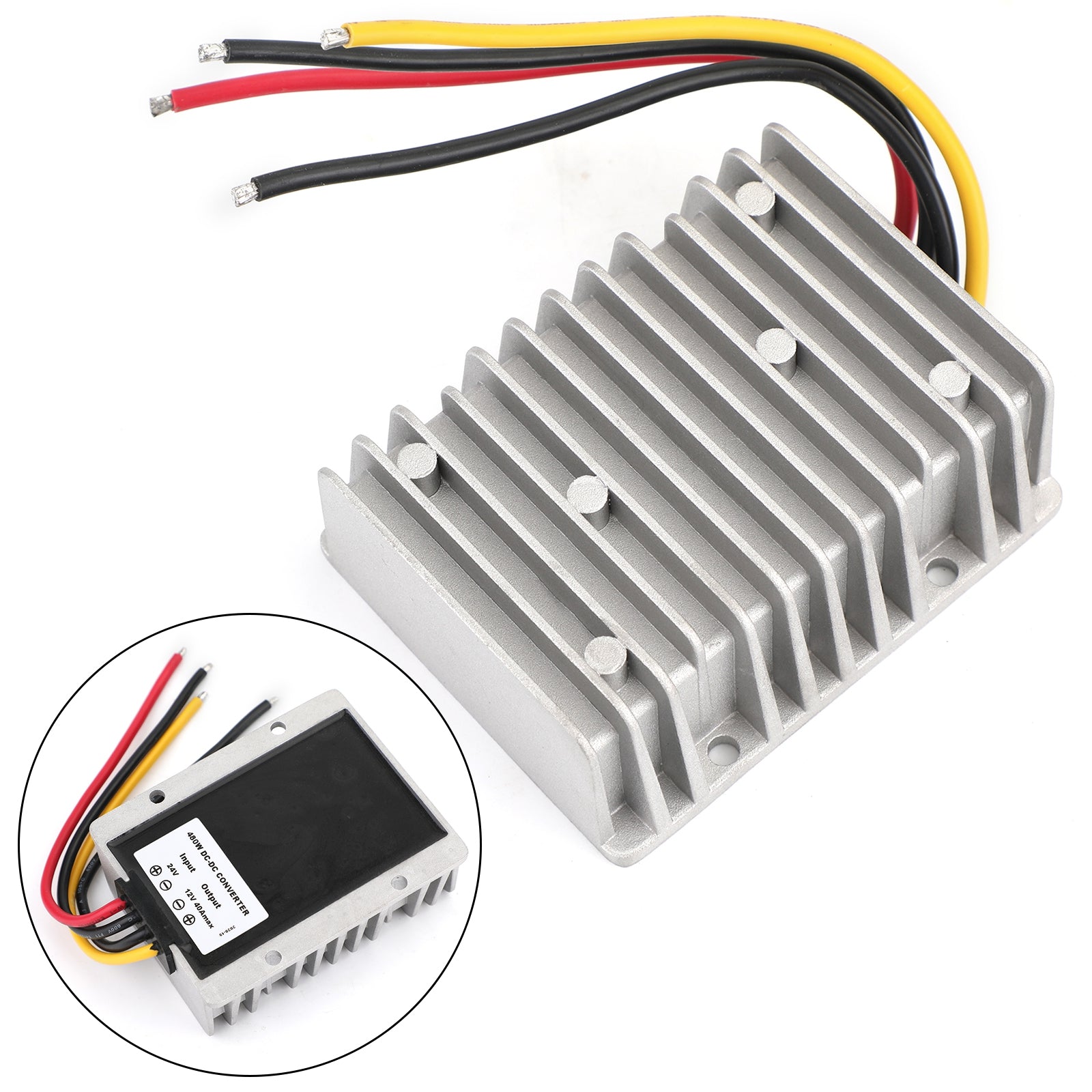 DC-DC Step Down Converter 30-120V to 12V 15A 180W, IP68 Waterproof Power Regulator for Golf Cart, Boat & Solar