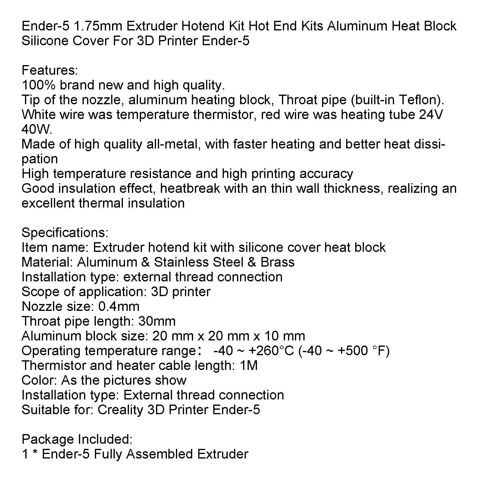 Half Assembled Extruder Kit for 3D Printer Ender-5 Ender 5
